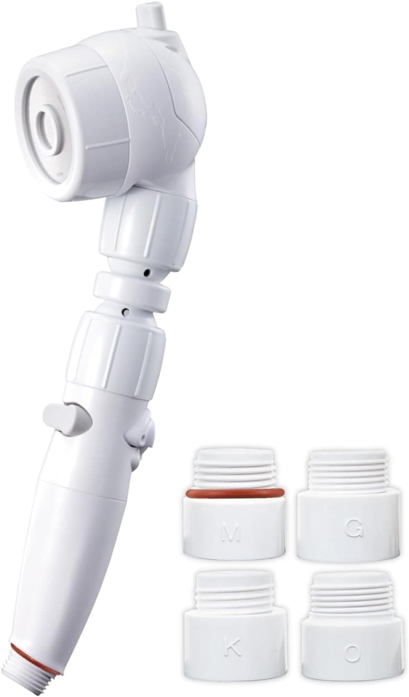 アラミック シャワーヘッド 節水 高水圧 ヘッドが自由自在に動く 角度調整 水量調整 止水ボタン 3Dアースシャワー ヘッドスパ ホームユース ホワイト 日本製 3D-B6A