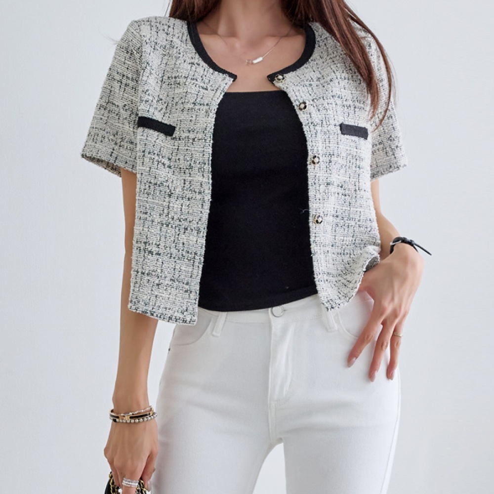 [NAK21] サマーツイードショートスリーブジャケットNK52-JS-8