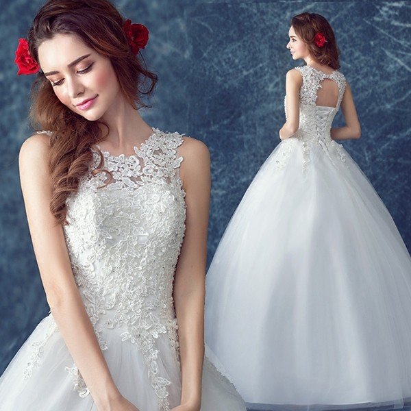 ウエディングドレス 花嫁 ドレス 二次会 ウェディングドレス 安い 結婚式 プリンセス エンパイア 披露宴 ロングドレス ブライダル 白 ホワイト 10,095円