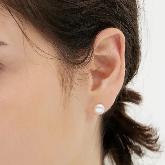 H Edition Silver (Y) Lovely Freshwater Pearl Earrings 8mmアクセサリー ピアス ネックレス ブレスレット レディースファッション 韓国