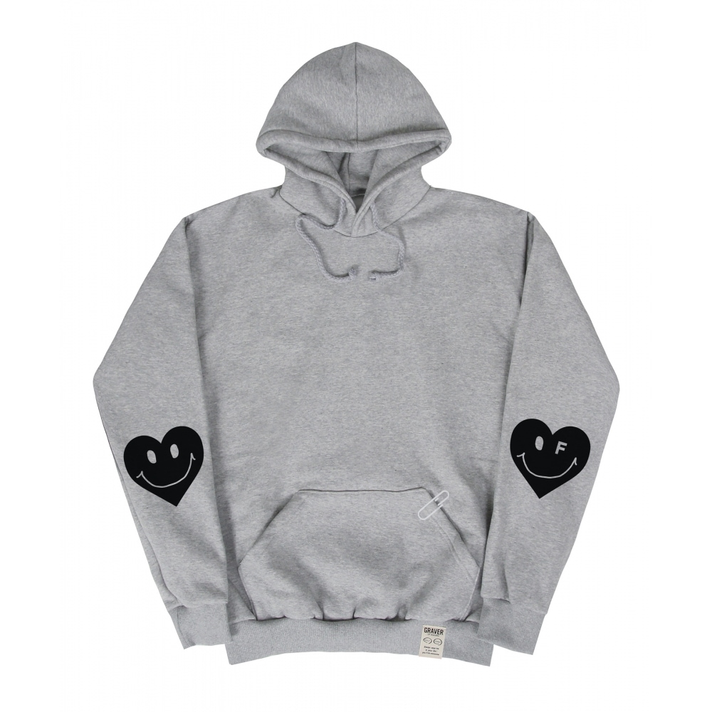 GRAVER [UNISEX]エルボーハートスマイルフードティー_グレー 8,783円