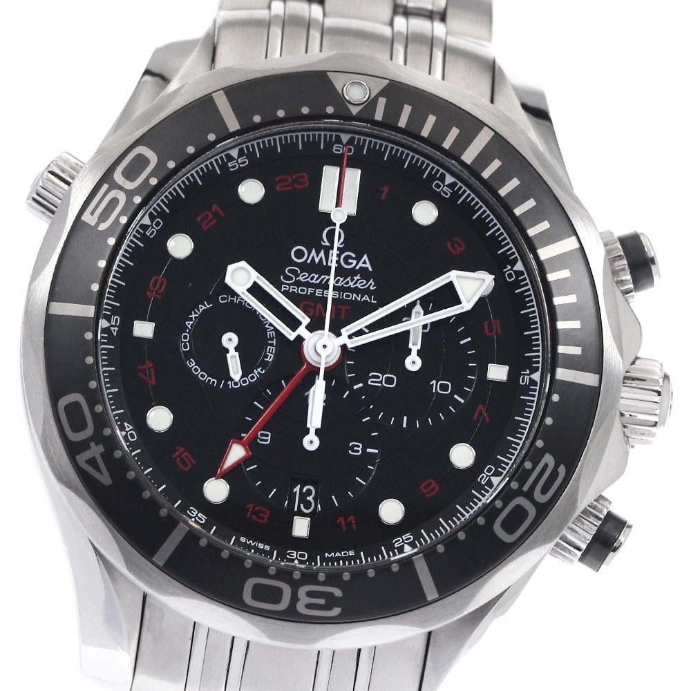 オメガ OMEGA 212.30.44.52.01.001 シーマスター ダイバー 300M コーアクシャル GMT クロノグラフ 自動巻き メンズ 良品 保証書付き_899076【中古】