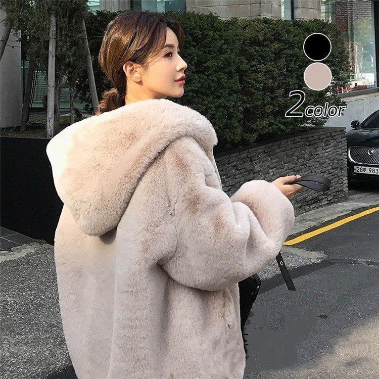 Qoo10] 万能流行感 ファーコート ミンクカシミア : レディース服