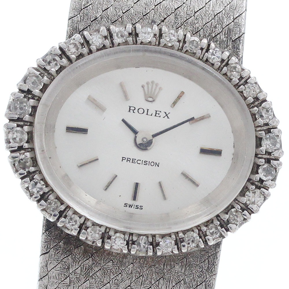 ロレックス ROLEX 2636 プレシジョン K18WG Cal.1400 ダイヤベゼル 手巻き レディース _961756【中古】