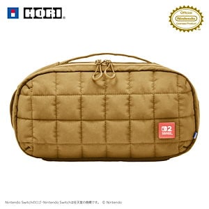 【任天堂ライセンス商品】キルティングミディアムポーチ for Nintendo Switch 2 ベージュ【Switch2・旧Switch両対応】