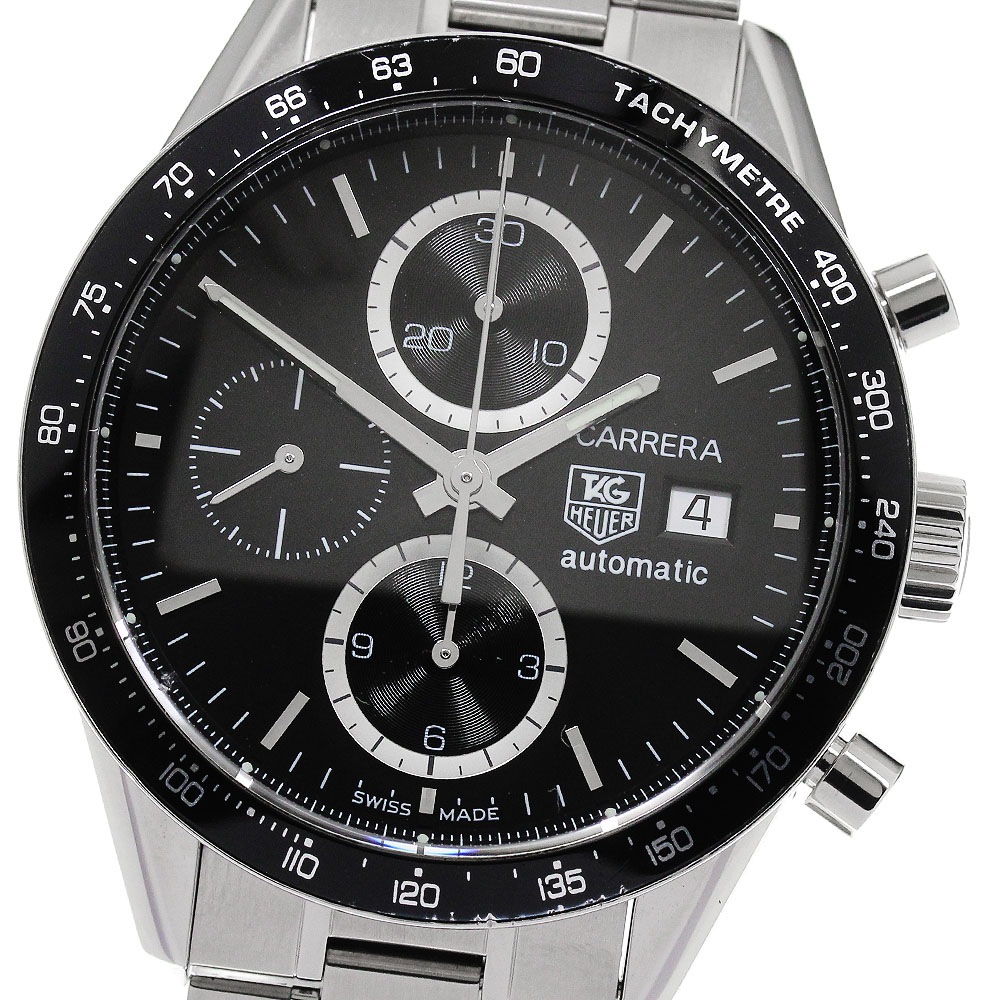 タグホイヤー TAG HEUER CV2010-3 カレラ クロノグラフ 自動巻き メンズ 保証書付き_846087【中古】