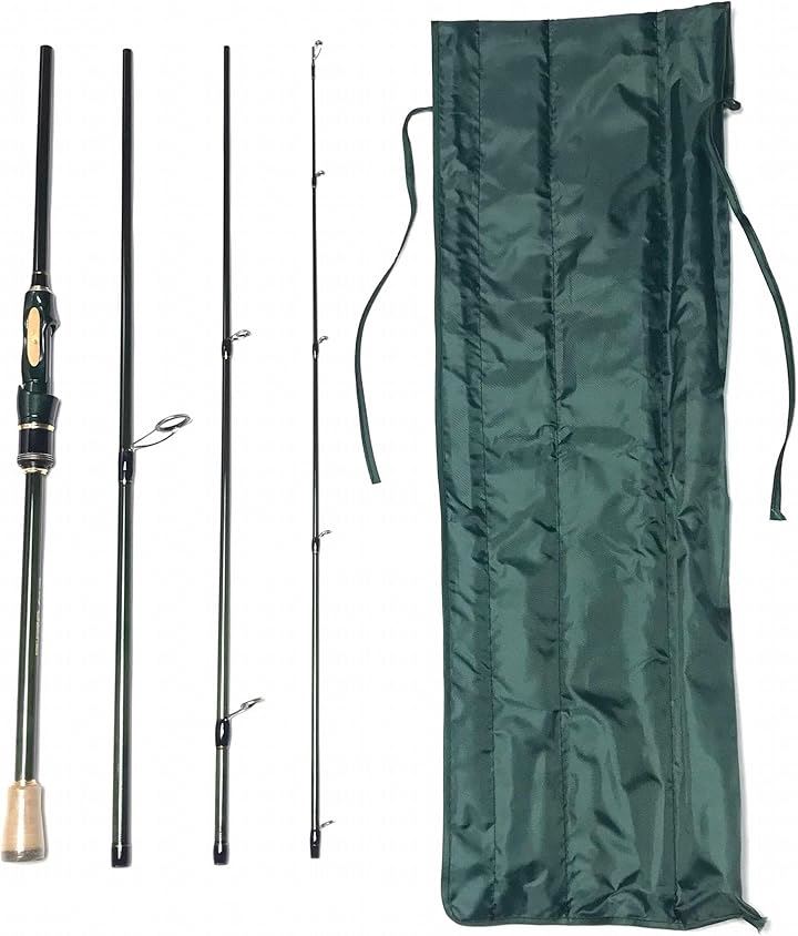 7フィート 2.1m スピニングパックロッド 4ピース シーバスロッド ロックフィッシュロッド トラベルロッド(7ft(2.1m)スピニングパックロッド4ピース(M), 7ft)