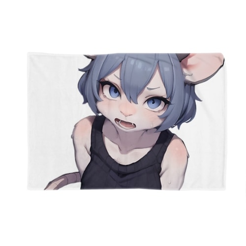 【文字入れ可能受注生産】モグラの女の子　ヘイリー ブランケット