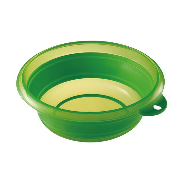 （まとめ） 伊勢藤 折りたためる ソフト湯おけ2.5L グリーン I-522G 1個 10セット