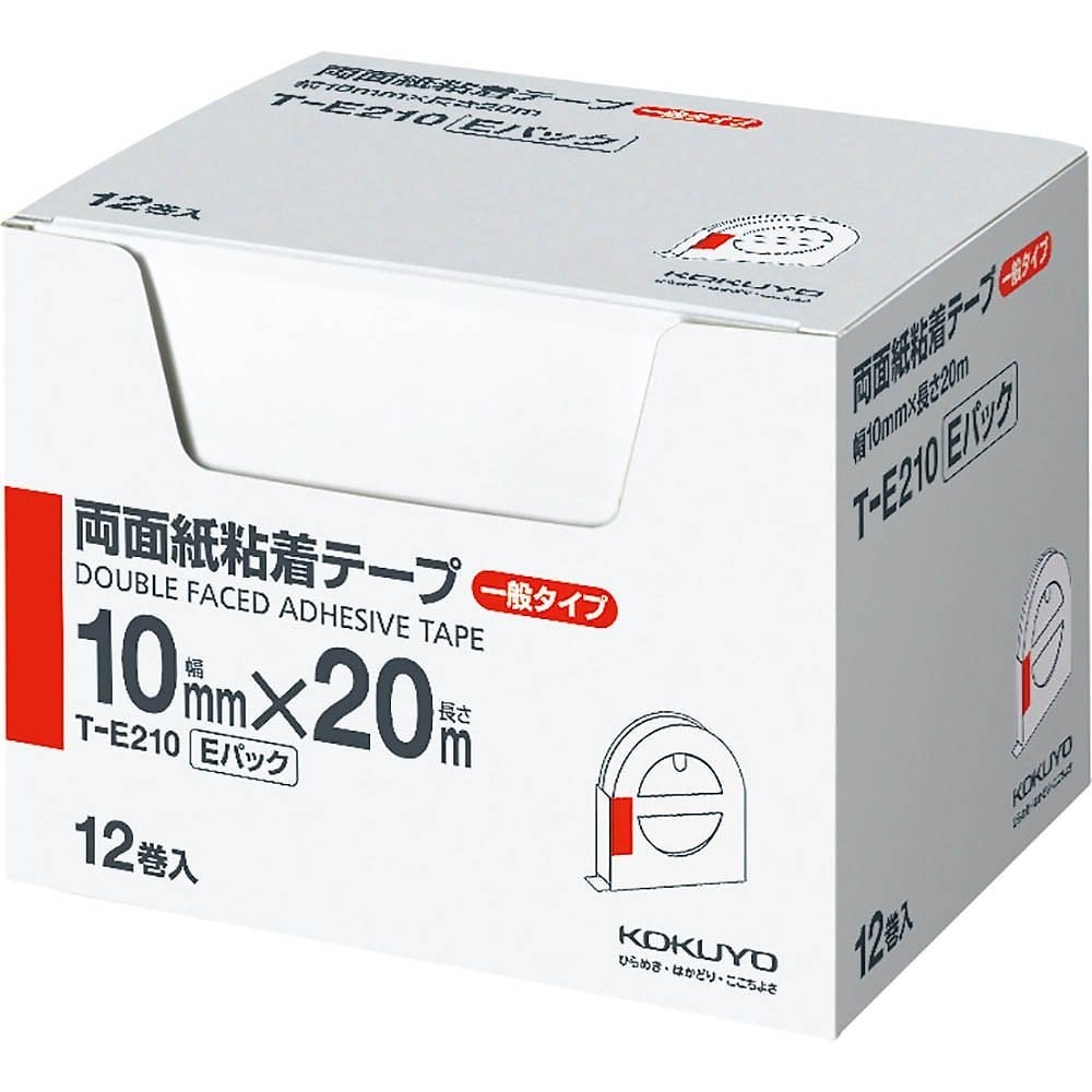 （まとめ買い）両面紙粘着テープ お徳用Eパック 10mm幅x20m 12巻入 T-E210 [x3]