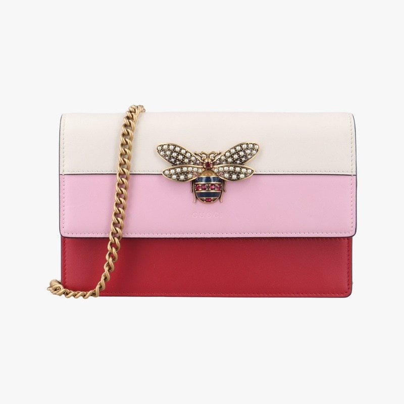 クィーンマーガレットホワイト×ピンク×レッドレザー476079中古