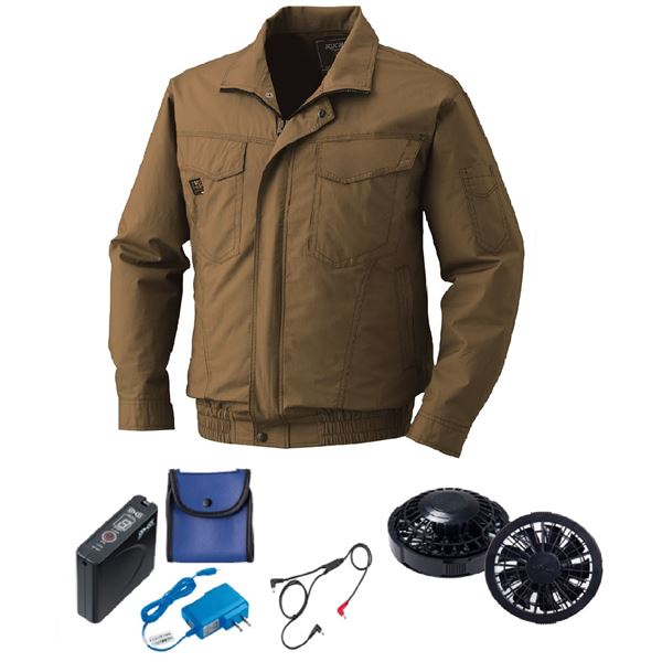 KU91400 空調服 綿薄手 タチエリ FAN2200B/LISUPER1 キャメル L