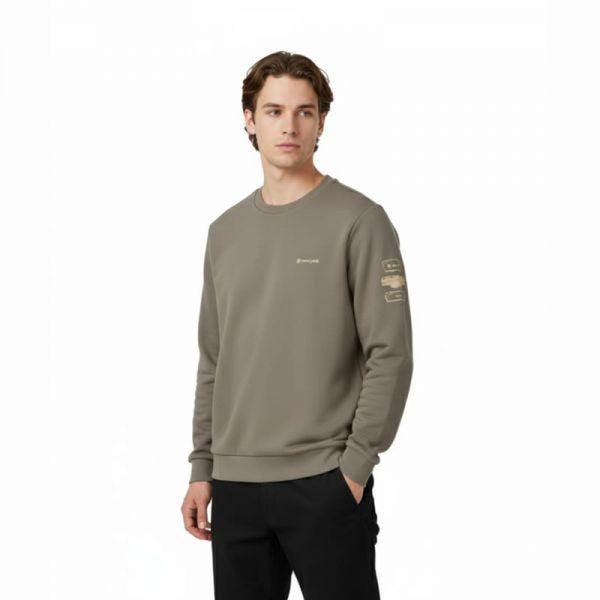 SNOWPEAK APPAREL フロッキングロゴ グラフィック スウェットシャツ S25FMFHT64 ベージュグレー