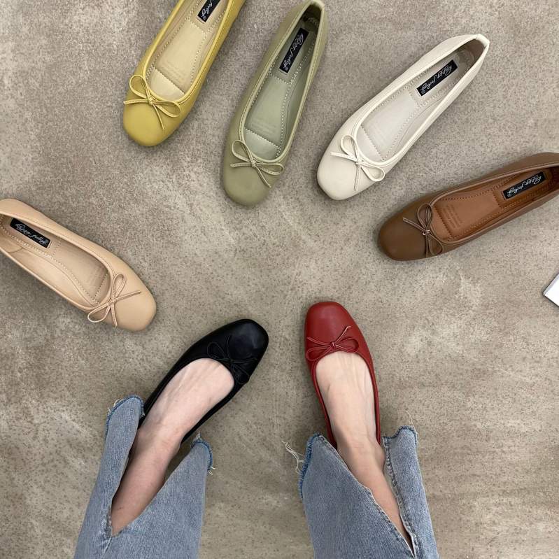 500円OFFクーポン バレエシューズ パンプス 痛くない リボン 小さいサイズ 大きいサイズ スクエアトゥ フラット レディース 靴 歩きやすい 走れる フラットシューズ ぺたんこ ローヒール 通勤