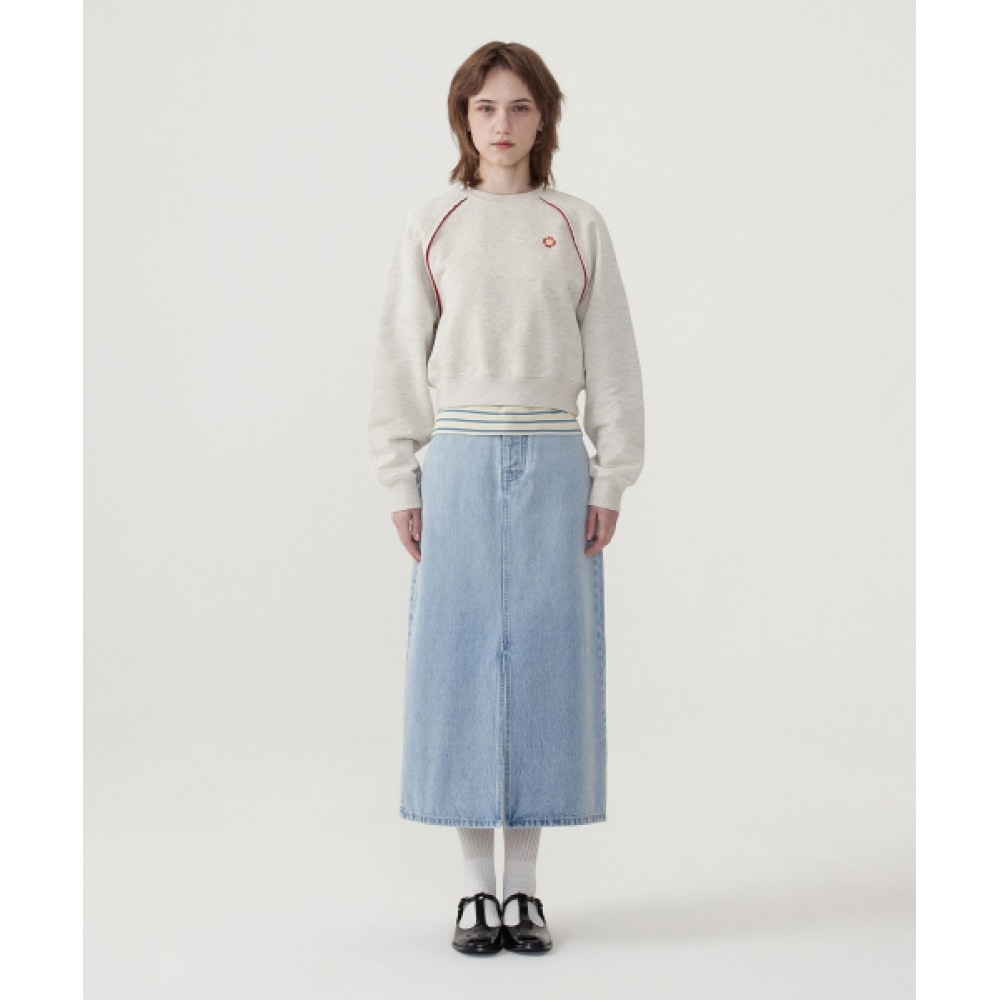 COVERNAT 女性女性用デニムロングスカートライトブルー