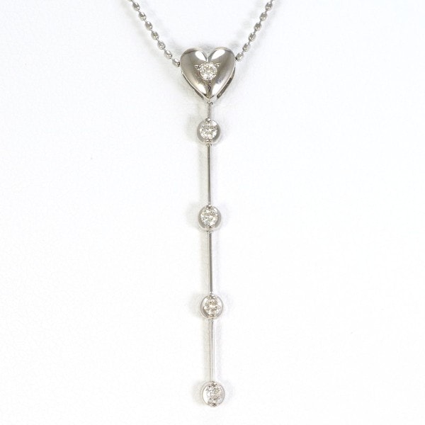 K18 18金 WG ホワイトゴールド ネックレス ダイヤ 約45cm ジュエリー 中古