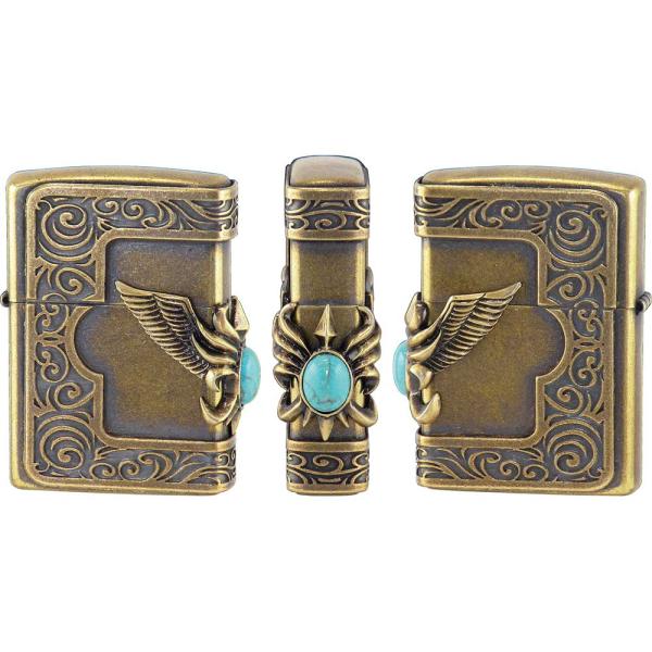 Zippo ジッポー ライター ストーンウイングメタル 200B バレルターコイズ