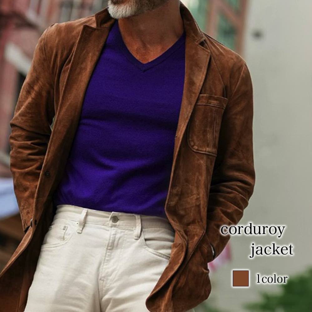 テーラードジャケット メンズ コーデュロイジャケット ステンカラー 40代 チェック 厚手 アウター 冬 ブルゾン テーラード 秋 セール おしゃれ 30代 ブレザー 大きい ジャケット Tシャツ 春