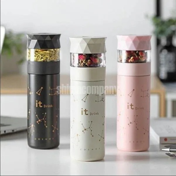 3色 水筒 アウトドア おしゃれ 350ml ステンレス 真空 タンブラー 弁当 [10月推奨/20%OFF]魔法瓶 ポータブル 茶こし付き マグボトル