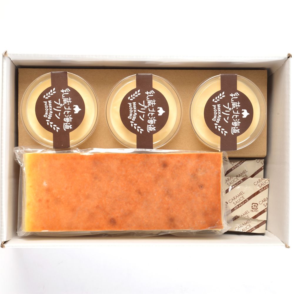 （グルメギフト）乳蔵 とろける北海道プリンとチーズケーキセット