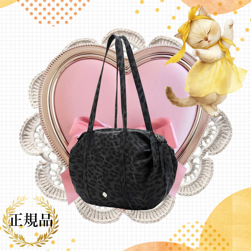 オーロラ シャーリング ダッフル バッグ 【レオパードパターン】 ボストンバッグ ショルダーバッグ 韓国かばん