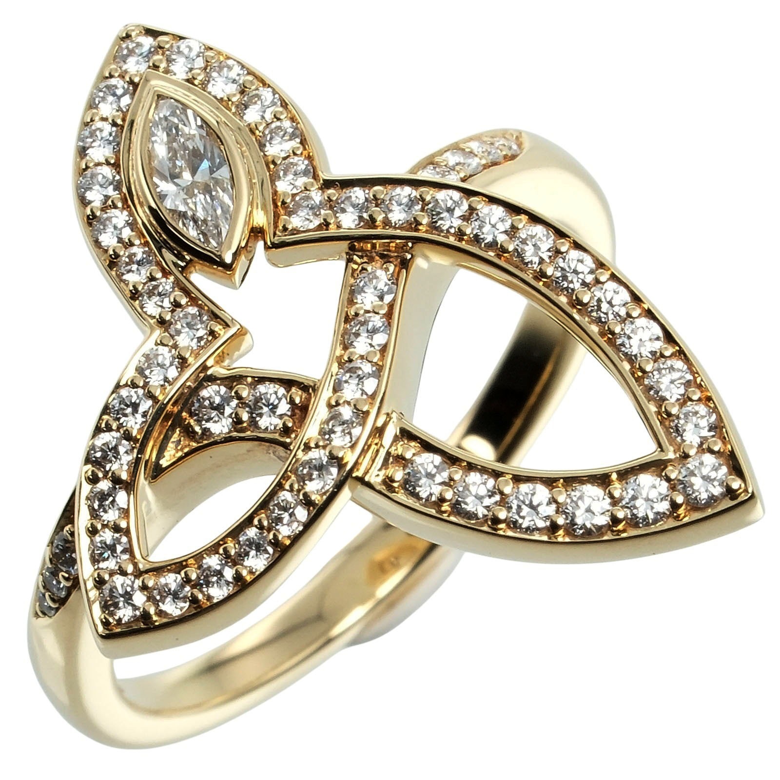 リリークラスター リング・指輪 K18イエローゴールド ダイヤモンド 11.5号 約6.34g レディース 中古品 Aランク