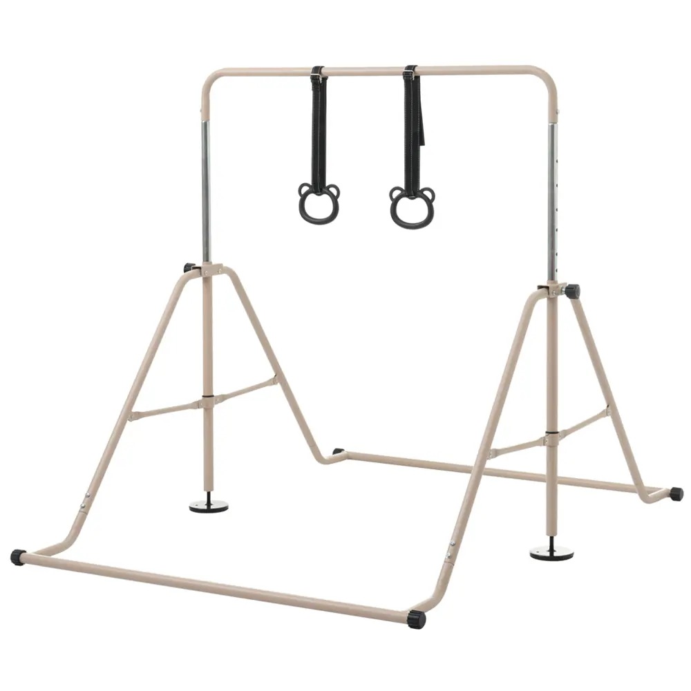 1606子供用鉄棒 11段階調節 鉄棒 室内 屋外 てつぼう さか上がり 折りたたみ式 吊り輪付き アジャスタ一付き