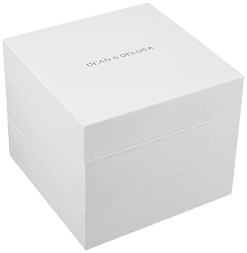 DEAN & DELUCA(ディーンアンドデルーカ) 三段重 大 ホワイト 仕切りあり 4~5人用 お弁当 ランチボックス 大容量 ピクニック アウトドア19.5D x 16.7W x 19.5H c