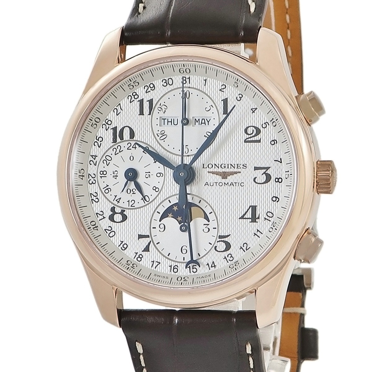 マスターコレクション クロノ ムーンフェイズ L2.673.8.78.3 自動巻き メンズ K18PG無垢製 シルバー 3年保証