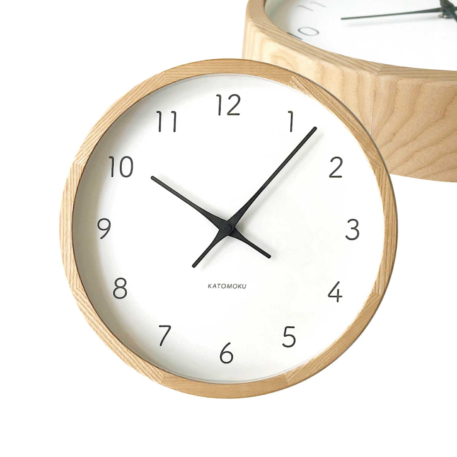KATOMOKU Muku Clock 7 ナチュラル km-60NARCS 掛け時計 連続秒針 直径30.6cm (SKP電波時計)