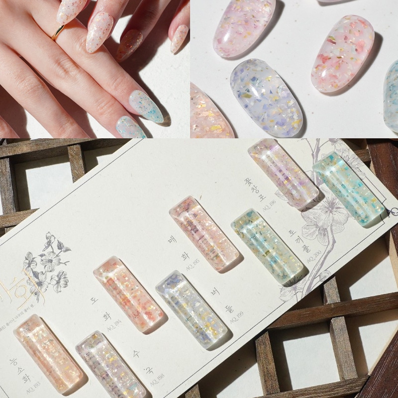 DGEL 【開花 】 AURORA QUEEN GLITTER COLLETION [8色 セット] 花の美しさを込めました