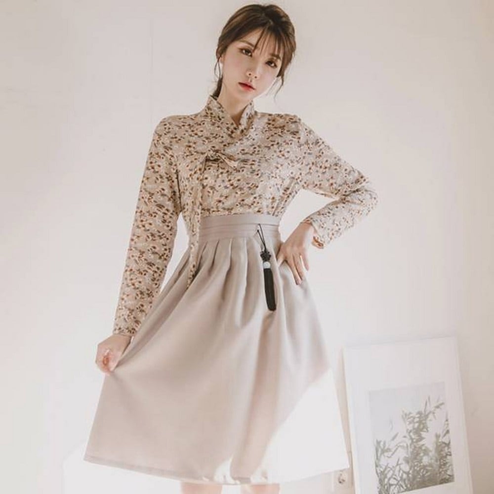 生活韓服セット 美しさ チョゴリ + 真っ白なウエストスカート