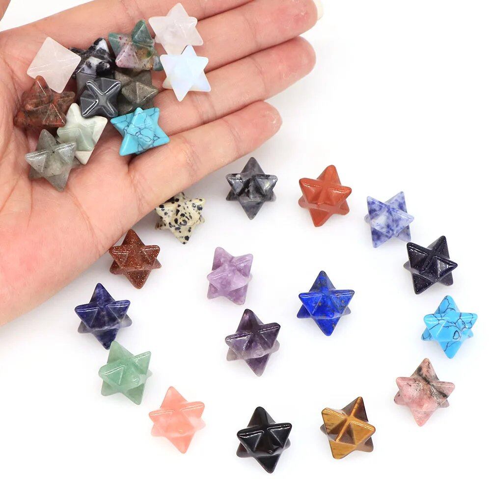 13mm メルカバスター 天然チャクラクォーツストーン クリスタル ウィッカ レイキヒーリング エネルギー ジェム プロテクション DIYジュエリー デコレーション 卸売 サイズ：80個入り カ_21