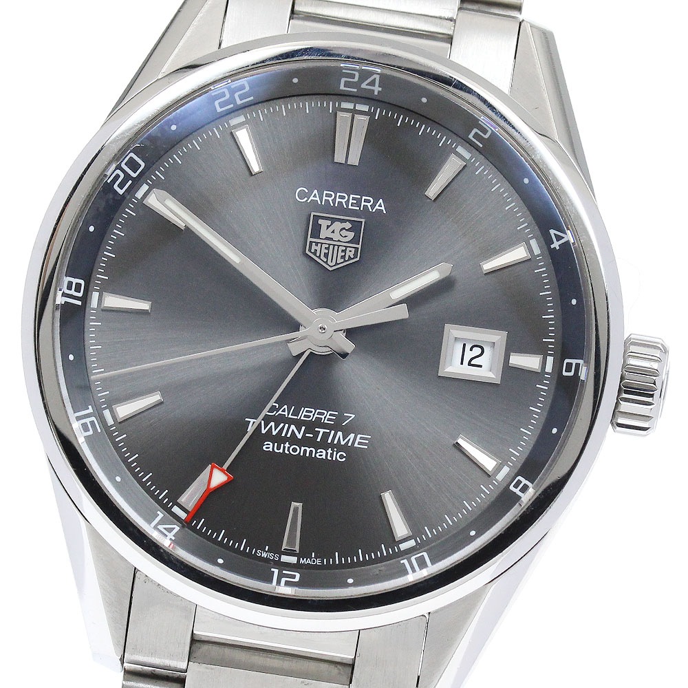 タグホイヤー TAG HEUER WAR2012-0 カレラ ツインタイム キャリバー7 自動巻き メンズ 保証書付き_882379【中古】