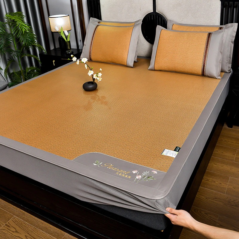 冬の新作 よもぎアイス籐マット 3 点セット夏マットベッドシート家庭用マット夏学生寮シングルわらマット