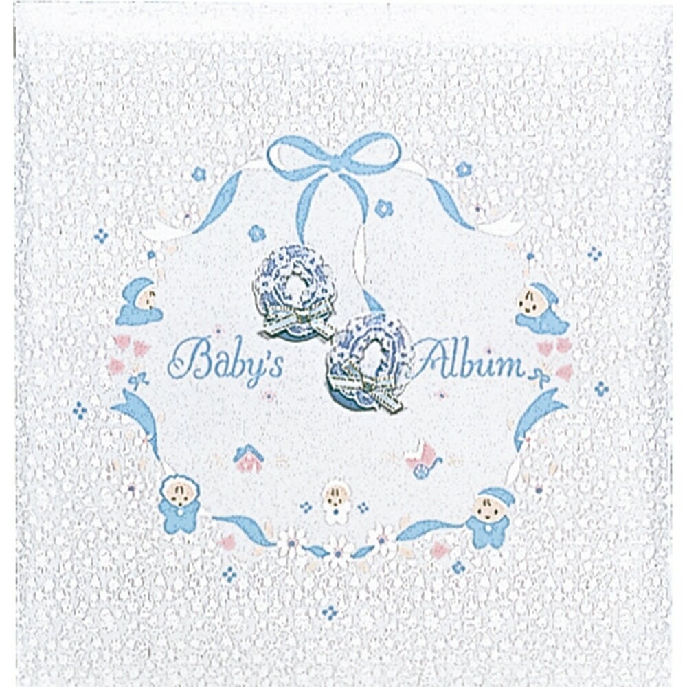 フエルアルバム 誕生用 L プラコート台紙 ベビーアルバム ブルー ア-LB-350-B
