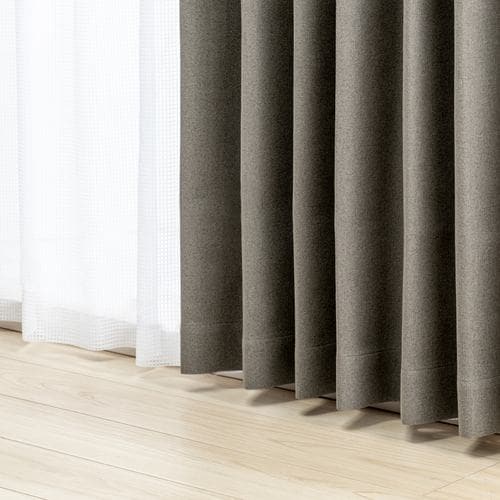 【今週のお買得品】ヤマダデンキYSC23ｾｯﾄｽﾑｰｽGY135 4枚組(ドレープ×2レース×2）セットカーテン 遮光1級 遮音 形状記憶 スムース 100x135cm グレー