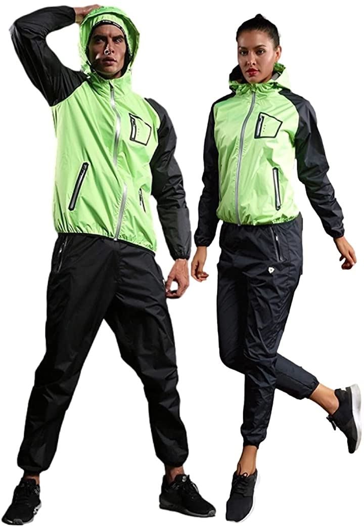 サウナスーツ ダイエット ユニセックス XLグリーン( グリーン, XL)