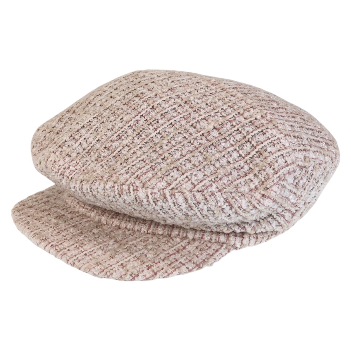新品未使用 ツイード ココマーク サイズM ピンク ゴールド金具 コットン/レーヨン/リネン キャスケット 帽子 レディース 410195 新品