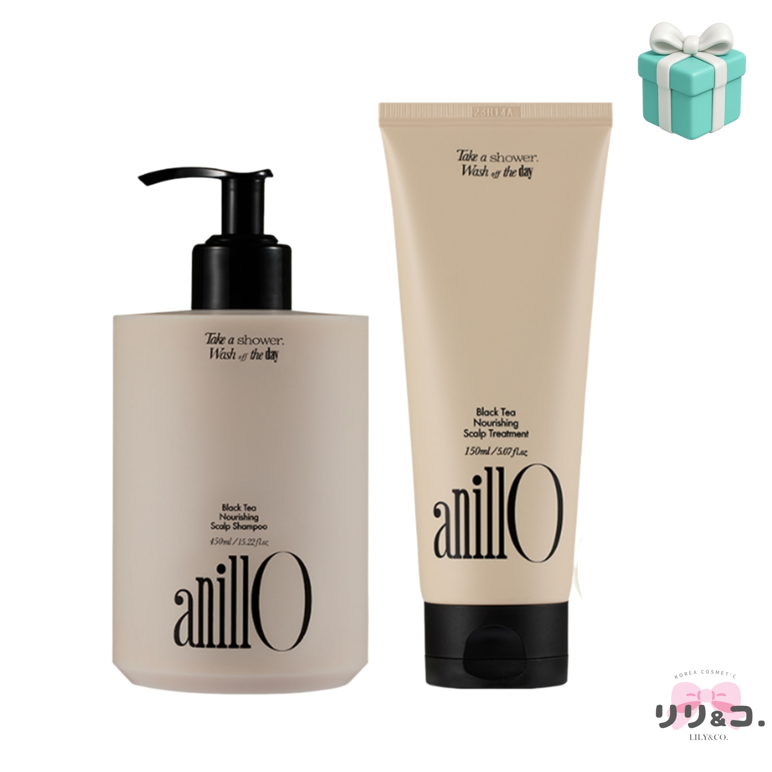 [Q10 人気 2種セット]ブラックティー ヴィーガン 薄毛ケアシャンプー450ml＋トリートメント 150ml スカルプケア ヘアケア ダメージヘア オシャレ ギフト 記念日プレゼント 抜け毛