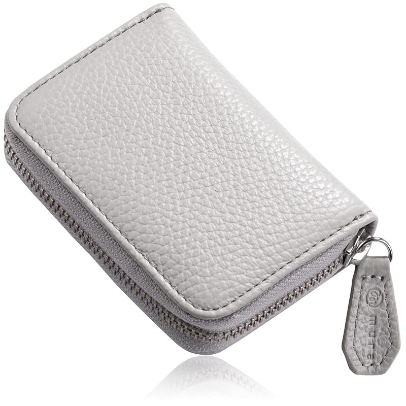 [ムラ] コインケース カードケース 小銭入れ クレジットカードケース スキミング防止 イタリアンレザー (グレー)