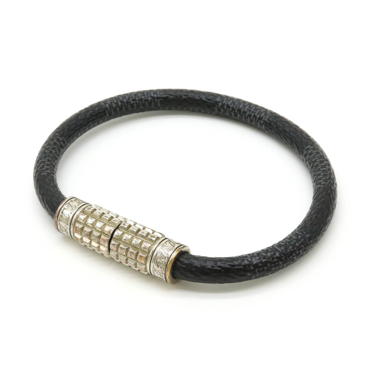 ダミエグラフィット ブラスレ ディジット ブレスレット バングル シルバー金具 M6626