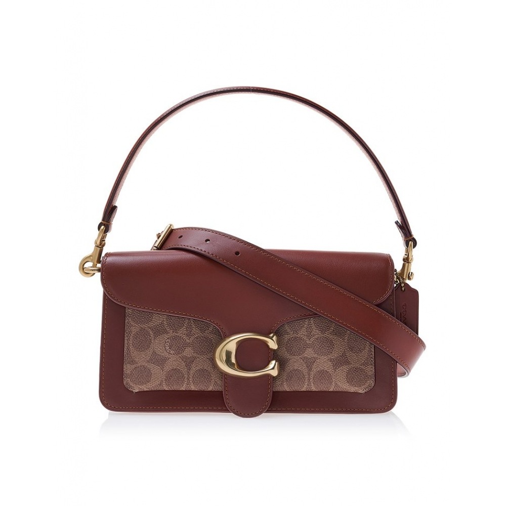 コーチシグネチャーキャンバスタビーショルダーバッグ CD324 タンラスト