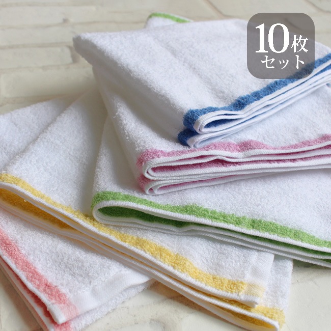 おぼろレディースタオル フェイスタオル 10枚セット まとめ買い 綿100% 日本製 お風呂 薄手