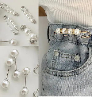 【20点セット】【急速出荷】韓国人気ブローチピンストールピンウエスト調整ストール留めチラ防止パール付きWWSC25母の日 ブローチ