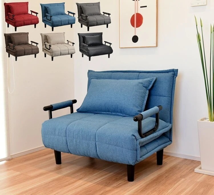 ソファーベット ソファーベッド ソファベッド ソファー 1人掛け リクライニング ファブリック レザー クッション 肘掛 一人用 1人用 一人掛け