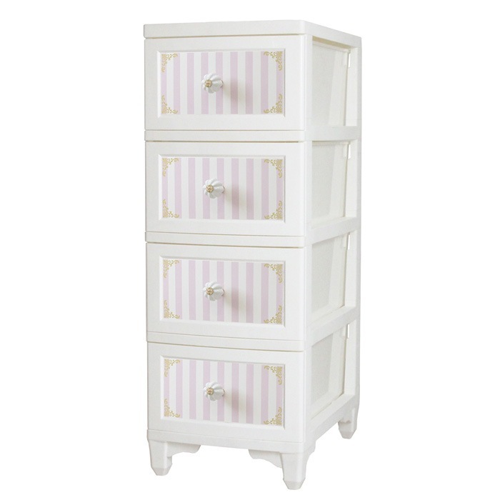 ドレスチェンジチェスト 4段 ストライプピンク DPC-04-STPI アイエルシー