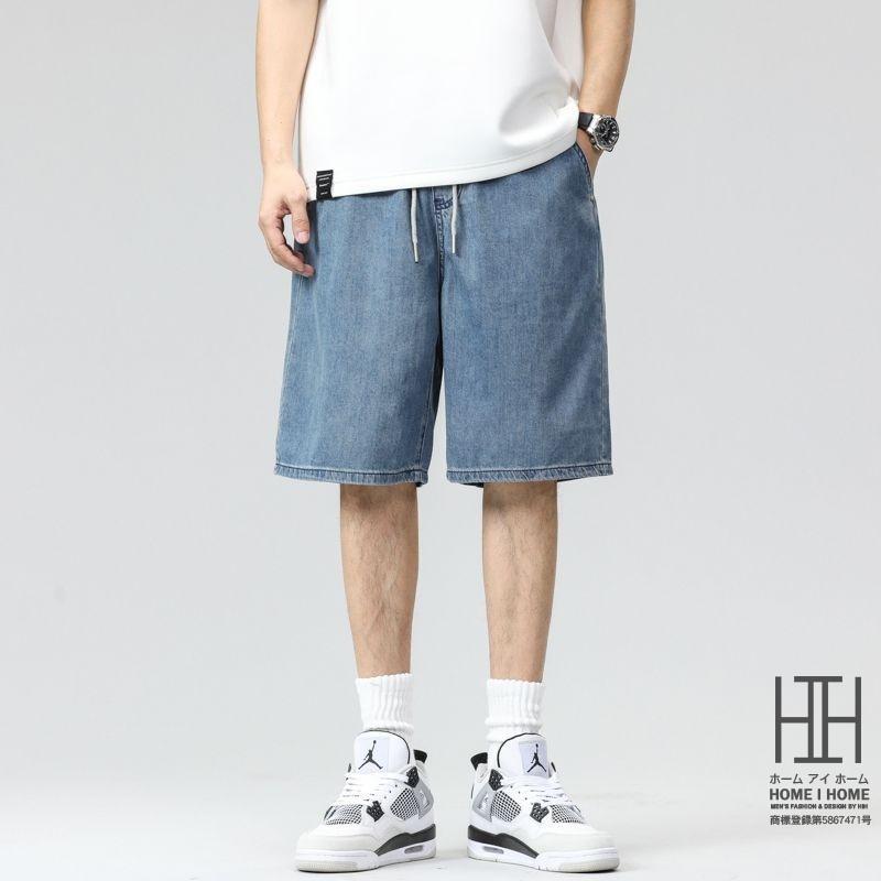 [6月夏新品]イージーパンツ 薄手デニム 短パン メンズ 綿 100 ヴィンテージ ゆったり ゴムウェスト ショートパンツ 楽チン 夏服 カジュアル ジーンズ ズボ