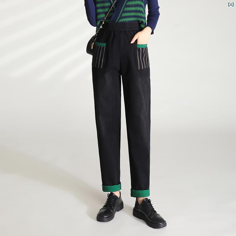 レディース ファッション オシャレ シンプル パンツ ジーンズ 春秋 韓国 ハイウエスト ワイド レッグ スリム ママ 九分丈 6,269円