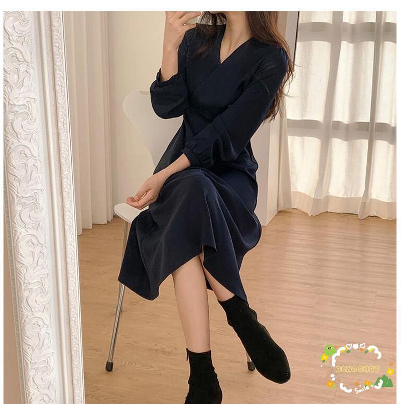 ワンピース レディース ワンピース Vネック 無地 スリット マキシワンピース 通勤 OL 韓国風ワンピース 夏 ロングワンピース　大人 フェミニン 上品